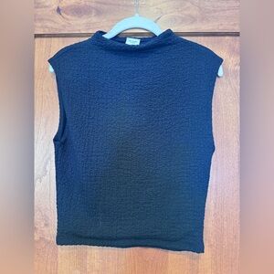 Abercrombie & Fitch Black Textured High Neck Shell Top